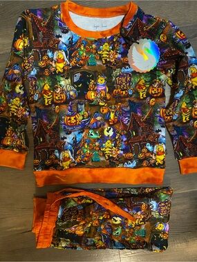 Sugar Swan 7/8 Halloween Pooh bamboo French terry jogger set NWT